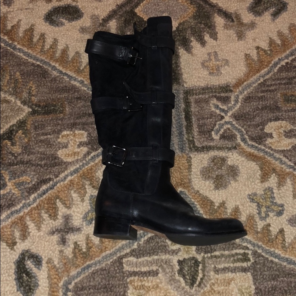 Strappy black boots
